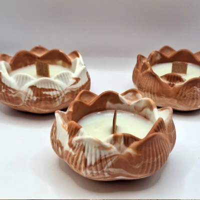 Bougie fleur de lotus en Jesmonite