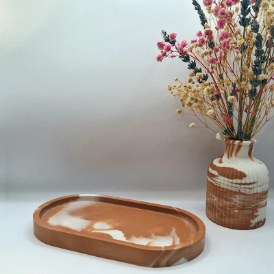 Vase cannelé terracota