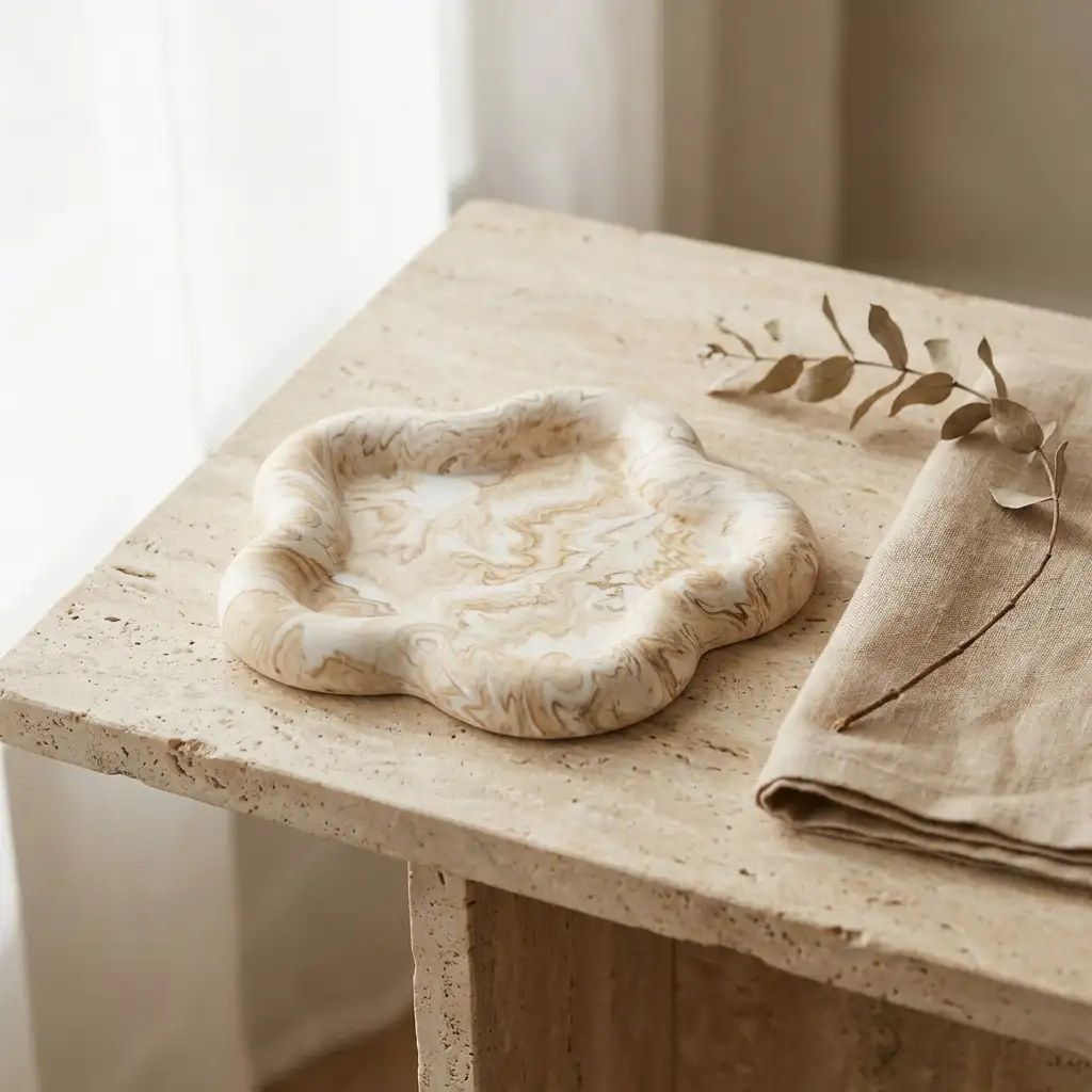 Plateau souffle en Jesmonite