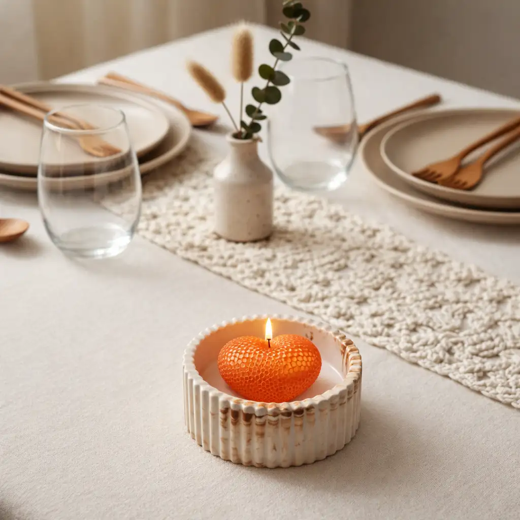 Bougie “Mon Coeur” avec contenant en Jesmonite