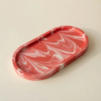 Plateau oval en Jesmonite – Vide Poche
