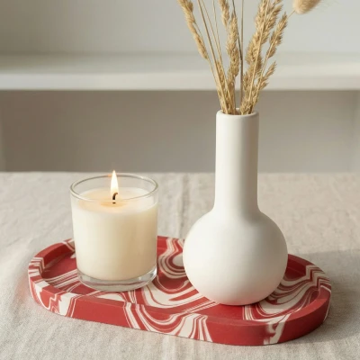 Plateau oval en Jesmonite – Vide Poche