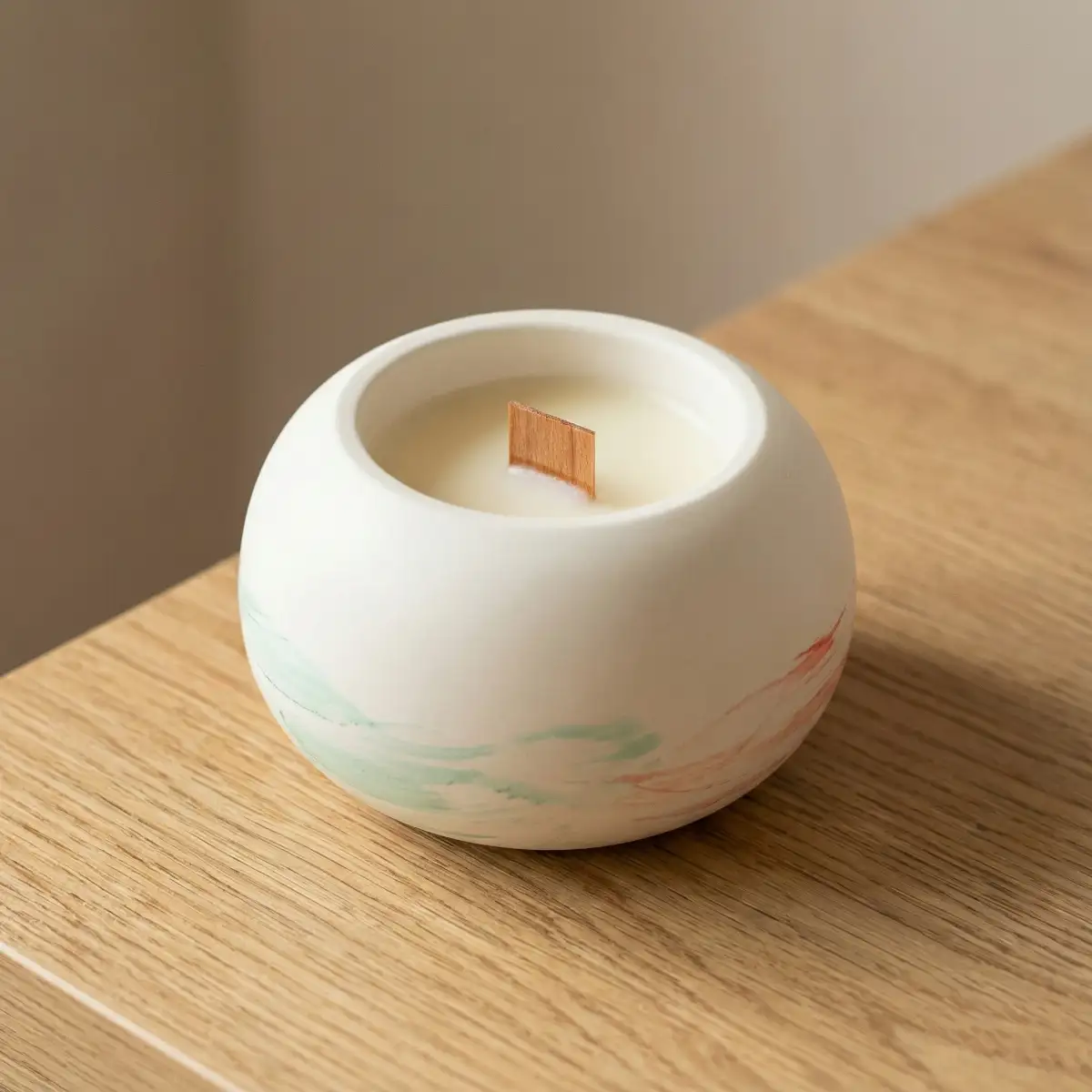 Sphère Marbrée – BOUGIE RONDE EN JESMONITE